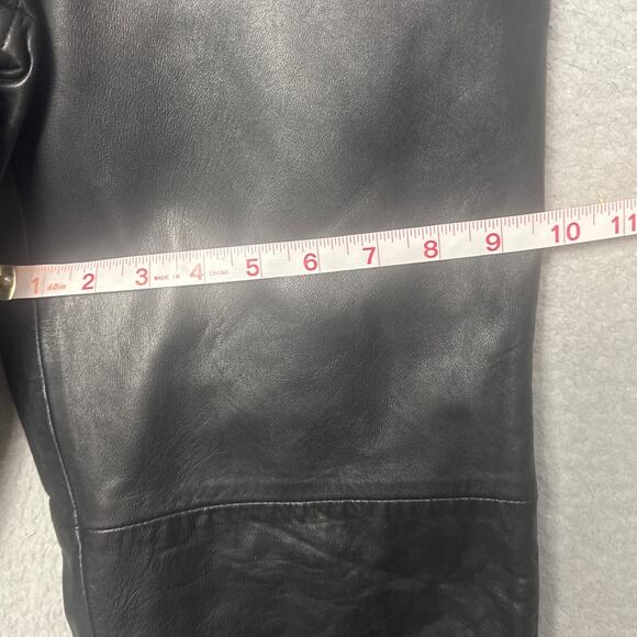 Vtg Leather Pants Michael Hoban North Beach Womens 5 Pckt Black Sz 7/8 Glamrock - Picture 7 of 11